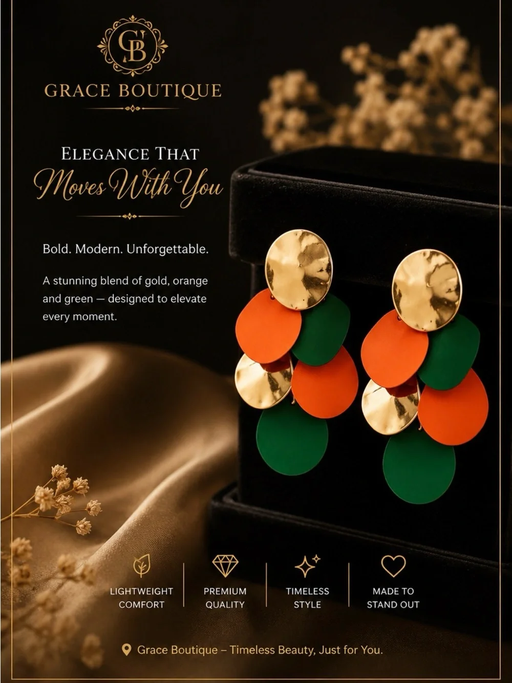Gold and Multicolor 11-Pair Women’s Earring Bundle